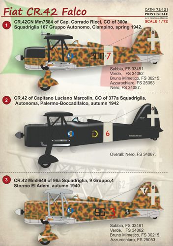 Print Scale PSL72121 1:72 Fiat CR.42 Falco 1