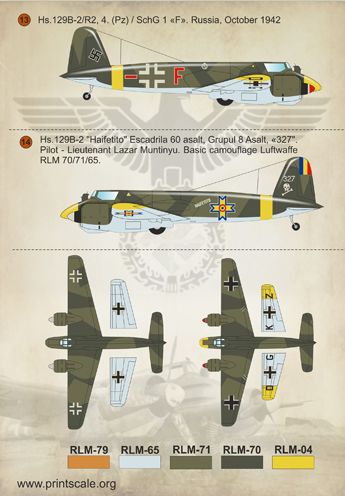 Print Scale PSL72124 1:72 Henschel Hs-129 1