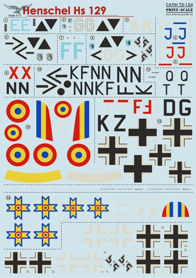 Print Scale PSL72124 1:72 Henschel Hs-129 1