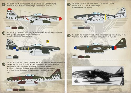 Print Scale PSL72125 1:72 Messerschmitt Me-262 'Schwalbe'