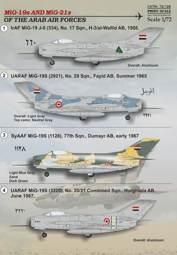 Print Scale PSL72126 1:72 MiG-19 & MiG-21 Arab Air Force