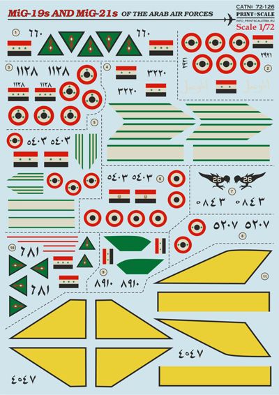 Print Scale PSL72126 1:72 MiG-19 & MiG-21 Arab Air Force