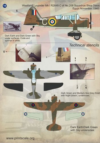 Print Scale PSL72129 1:72 Westland Lysander Mk.II/Mk.III