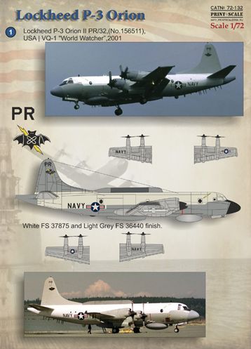 Print Scale PSL72132 1:72 Lockheed P-3C Orion 1