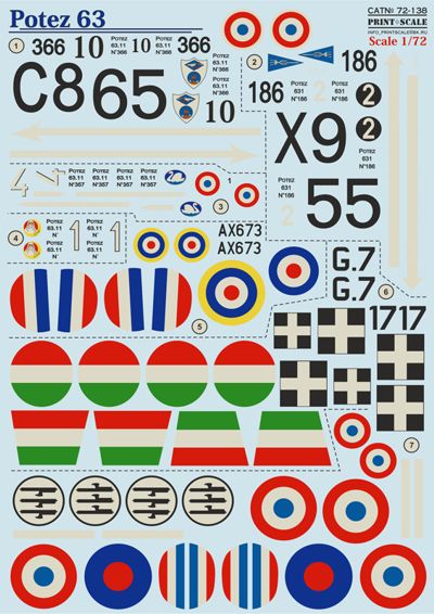 Print Scale PSL72138 1:72 Potez 63 1