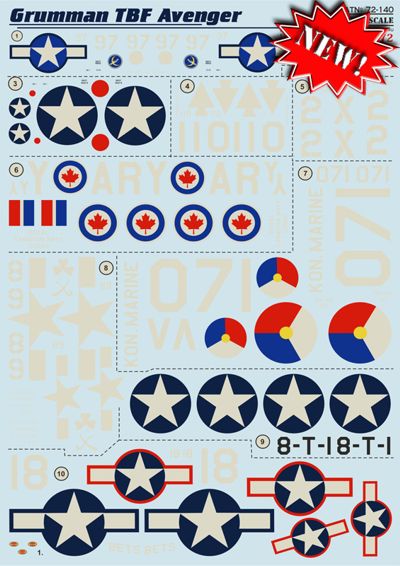 Print Scale PSL72140 1:72 Grumman TBF Avenger 1