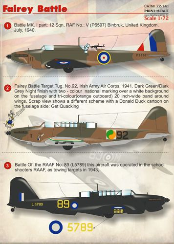 Print Scale PSL72141 1:72 Fairey Battle 1