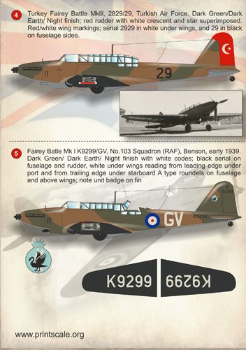 Print Scale PSL72141 1:72 Fairey Battle 1