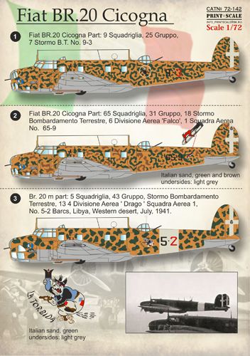 Print Scale PSL72142 1:72 Fiat BR.20 Cicogna 1