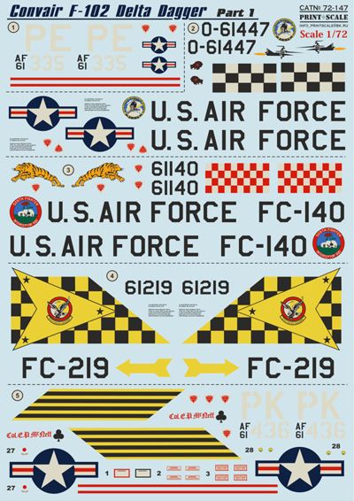 Print Scale PSL72147 1:72 Convair F-102A Delta Dagger Part 1 / 72-147 / 1
