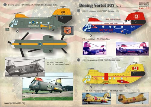Print Scale PSL72149 1:72 Boeing-Vertol 107 part 1 1