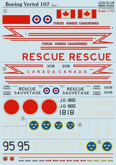 Print Scale PSL72149 1:72 Boeing-Vertol 107 part 1 1
