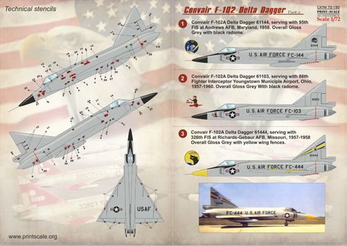 Print Scale PSL72150 1:72 Convair F-102A Delta Dagger Part 2 1