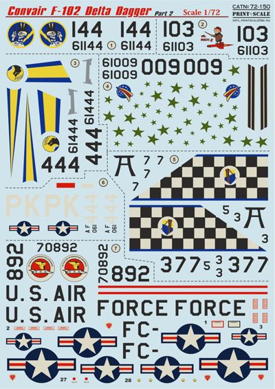 Print Scale PSL72150 1:72 Convair F-102A Delta Dagger Part 2 1