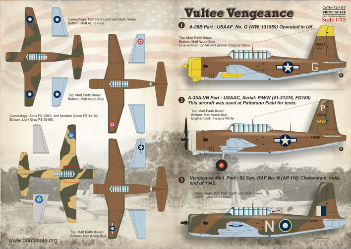 Print Scale PSL72157 1:72 Vultee Vengeance 1