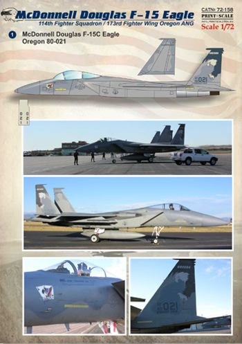 Print Scale PSL72158 1:72 McDonnell F-15C/F-15D Eagle Oregon ANG 1