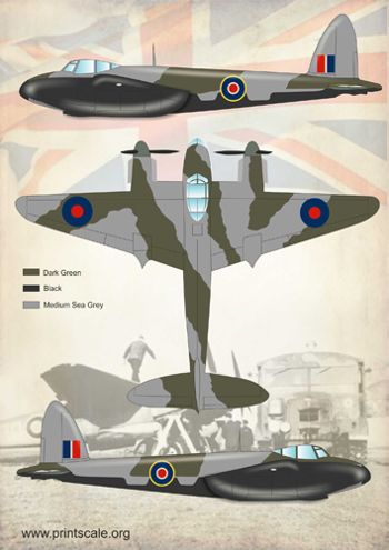 Print Scale PSL72159 1:72 DH Mosquito Multi-Variant RCAF/RAF/RAAF