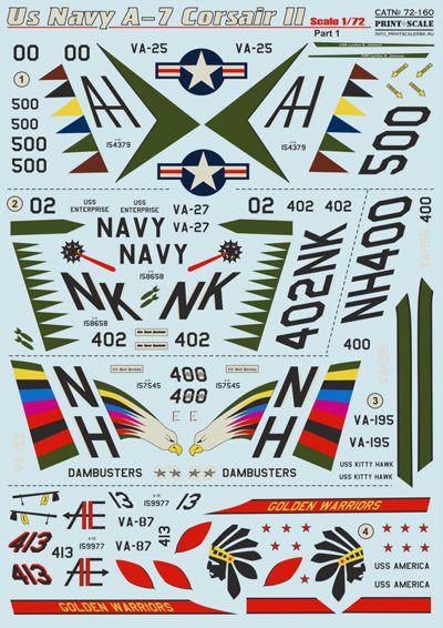 Print Scale PSL72160 1:72 LTV A-7 Corsair II Part-1
