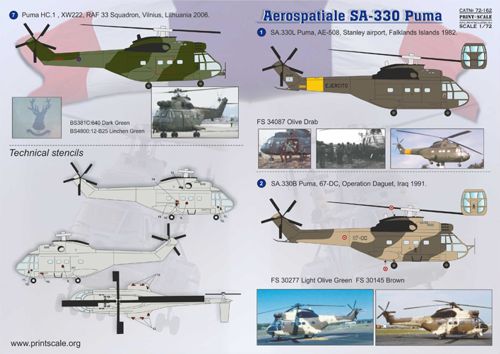 Print Scale PSL72162 1:72 Aerospatiale SA.330 Puma 1