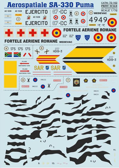 Print Scale PSL72162 1:72 Aerospatiale SA.330 Puma 1