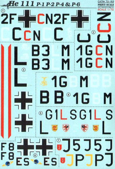 Print Scale PSL72163 1:72 Heinkel He-111P-1, He 111P-2, He 111P-4 & He 111P-6