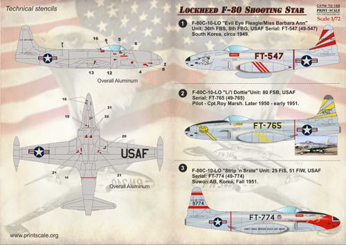 Print Scale PSL72168 1:72 Lockheed F-80C Shooting Star