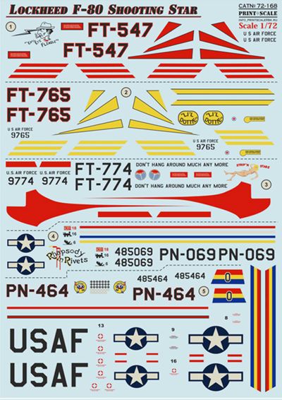 Print Scale PSL72168 1:72 Lockheed F-80C Shooting Star