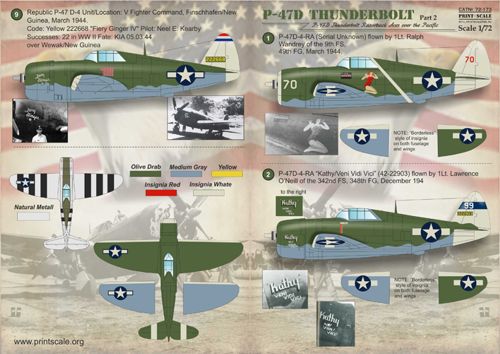 Print Scale PSL72173 1:72 Republic P-47D Thunderbolt 'Razorback' Aces 1