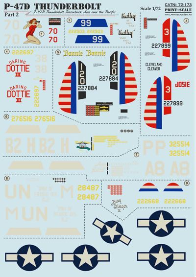 Print Scale PSL72173 1:72 Republic P-47D Thunderbolt 'Razorback' Aces 1