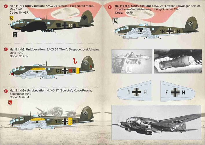 Print Scale PSL72185 1:72 Heinkel He-111H-4, He 111H-5 & He 111H-6 Bombers