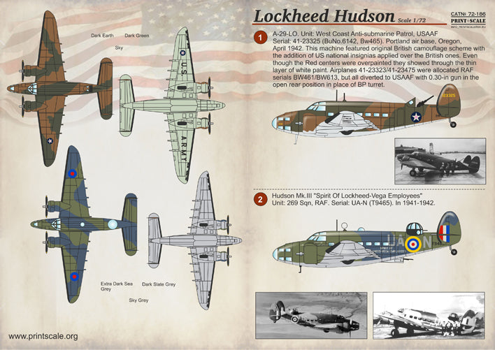 Print Scale PSL72186 1:72 Lockheed Hudson Mk.III/Mk.IV