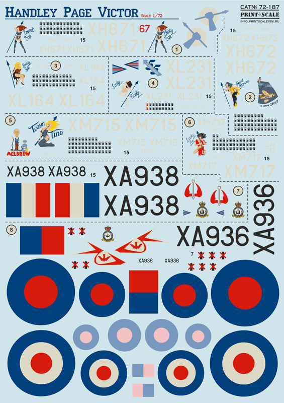 Print Scale PSL72187 1:72 Handley-Page Victor Double sheet