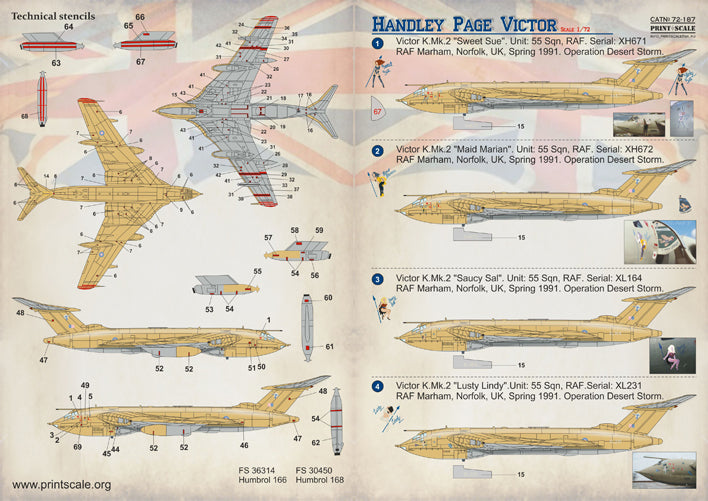 Print Scale PSL72187 1:72 Handley-Page Victor Double sheet