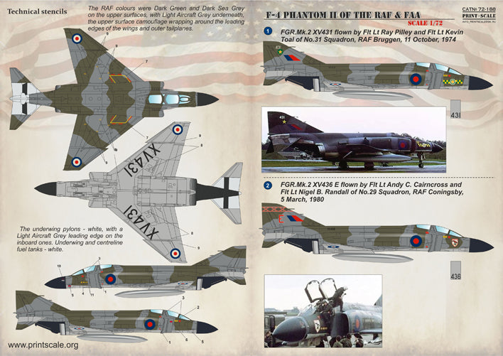 Print Scale PSL72188 1:72 McDonnell F-4 PHANTOM II of the RAF & FAA