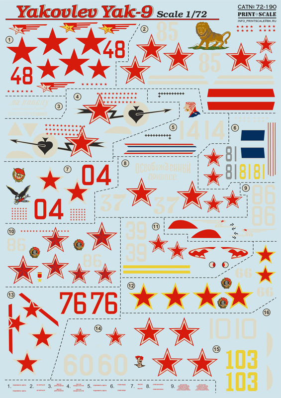 Print Scale PSL72190 1:72 Yakovlev Yak-9K/Yak-9T