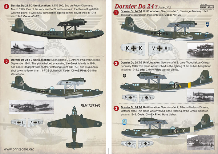 Print Scale PSL72191 1:72 Dornier Do-24T