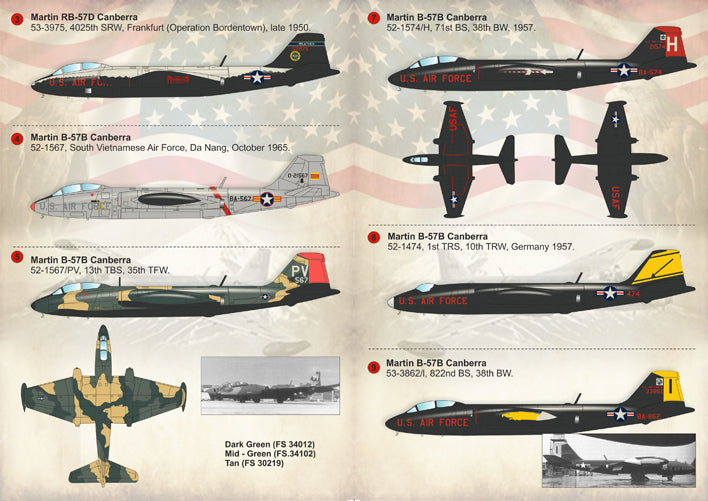 Print Scale PSL72193 1:72 Martin B-57B Canberra Part-1 [B-57C RB-57D EB-57E]