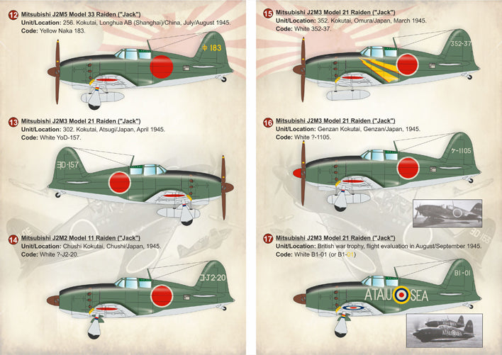 Print Scale PSL72195 1:72 Mitsubishi J2M Raiden