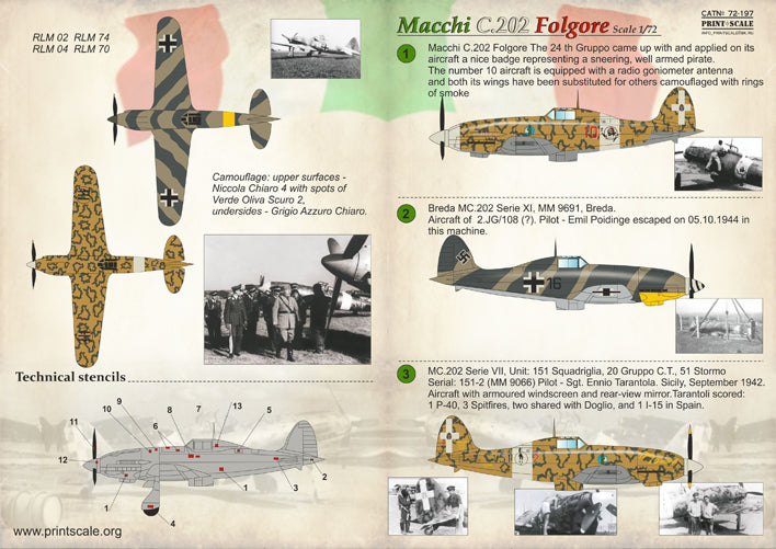 Print Scale PSL72197 1:72 Macchi C.202 Folgore