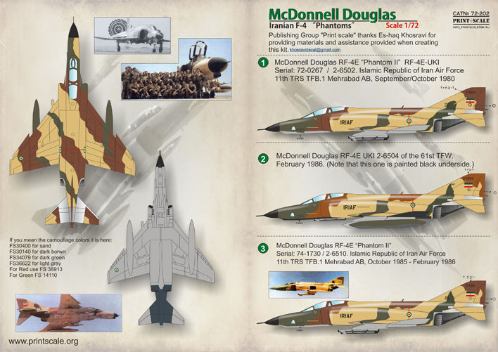 Print Scale PSL72202 1:72 McDonnell RF-4 Phantom IRIAF