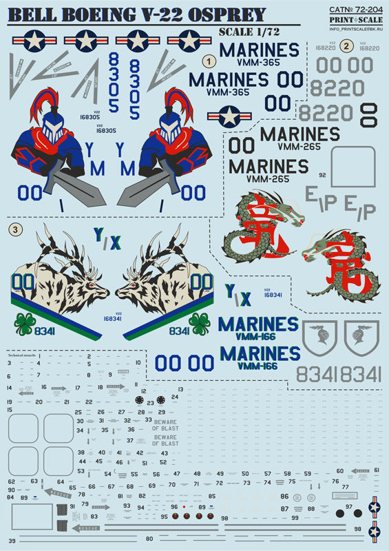 Print Scale PSL72204 1:72 Bell-Boeing V-22 Osprey 1