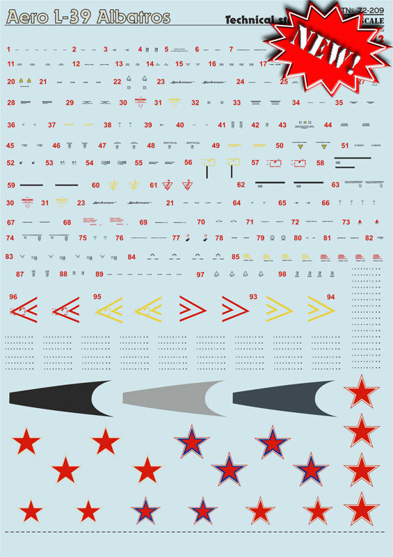 Print Scale PSL72209 1:72 Aero L-39C Albatros technical stencils