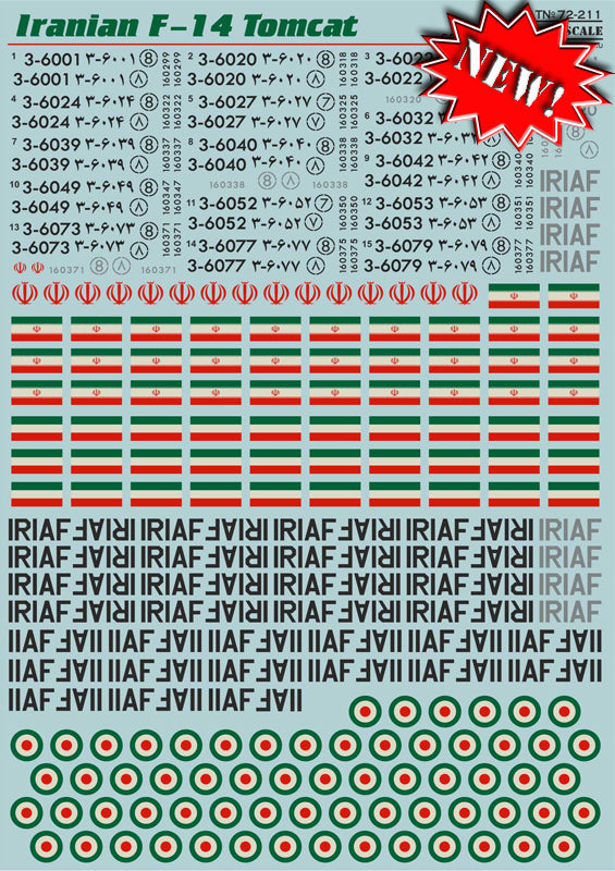 Print Scale PSL72211 1:72 Iranian Grumman F-14A Tomcat