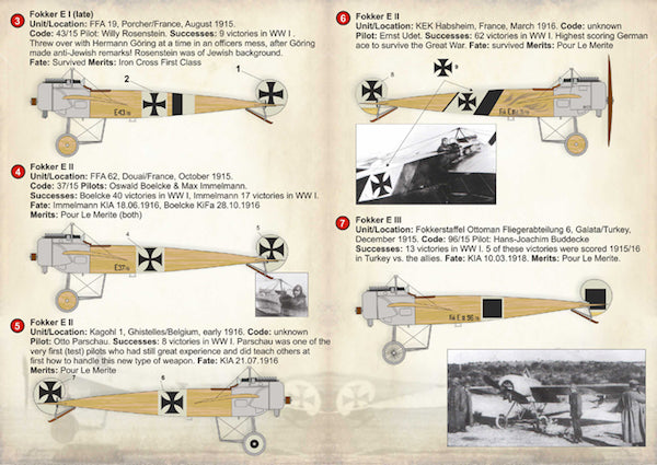 Print Scale PSL72213 1:72 Fokker E.I/E.II/E.III Eindecker Aces