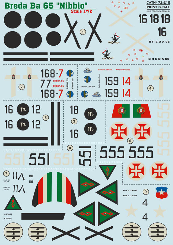 Print Scale PSL72219 1:72 Breda Ba.65A-80bis Nibbio