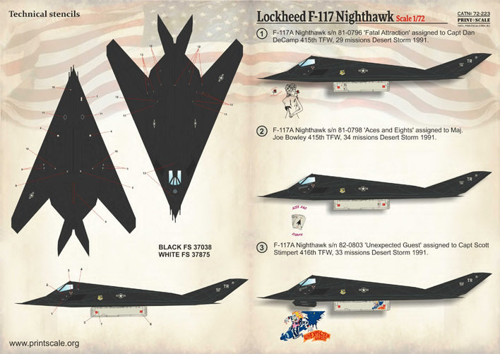 Print Scale PSL72223 1:72 Lockheed F-117A Nighthawk