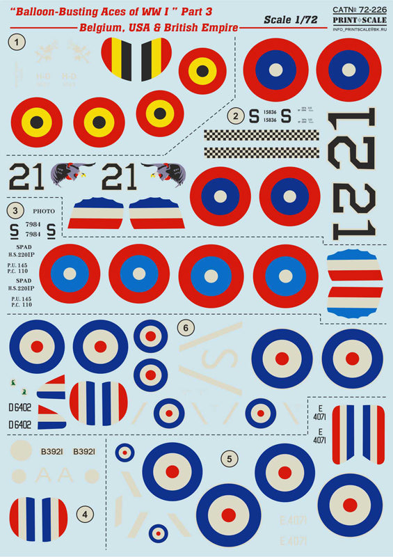 Print Scale PSL72226 1:72 Balloon-Busting Aces of WW I" Part 3