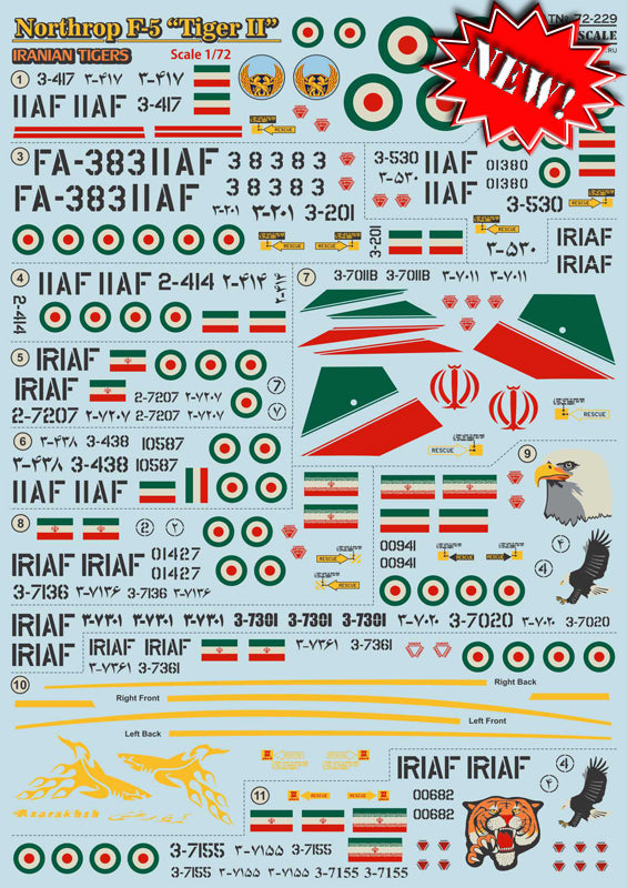 Print Scale PSL72229 1:72 Northrop F-5 Tiger II Iranian Air Force