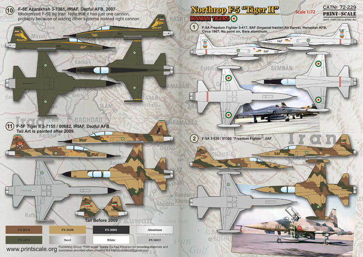 Print Scale PSL72229 1:72 Northrop F-5 Tiger II Iranian Air Force