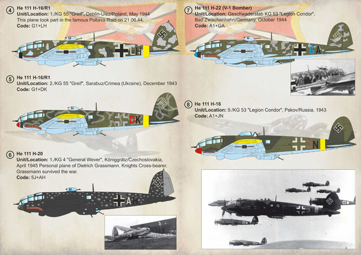 Print Scale PSL72231 1:72 Heinkel He-111H-16, He 111H-20 & He 111H-22 Bombers